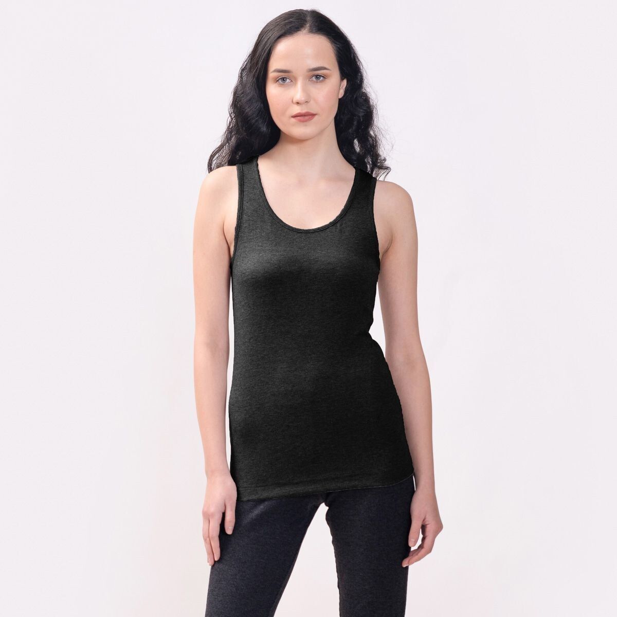 Ripp Tank Top HELENA, aus atmungsaktivem Bamboo Material, Farbe: Noir Chine 41