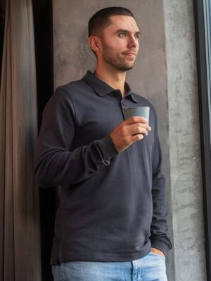 Switcher Langarm Baumwoll Piqué Poloshirt Ralph