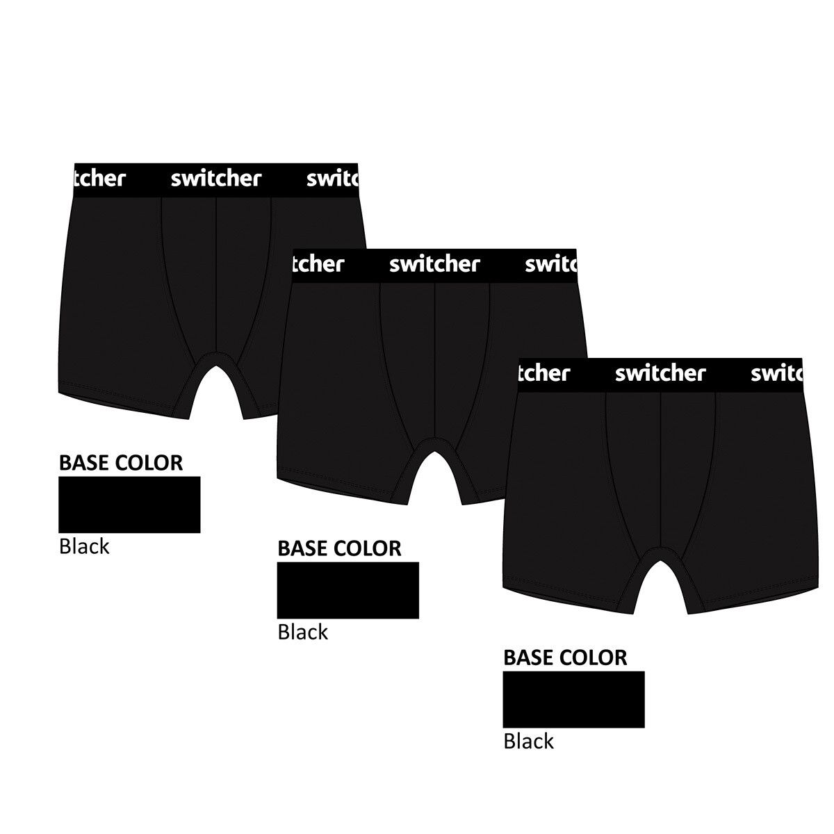 Switcher Circular Boxer 3er-Pack CHRIS, Farbe: Farbe 40 - 3er Pack in Farbe Schwarz