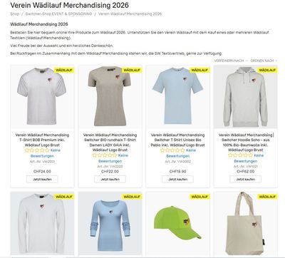 Switcher-Shop.ch MERCHANDISING-SHOP für Vereine &amp; Events