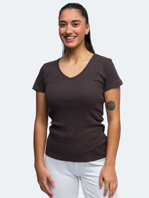 Switcher BIO V-Ausschnitt T-Shirt rundhals "ribbed" EFIA