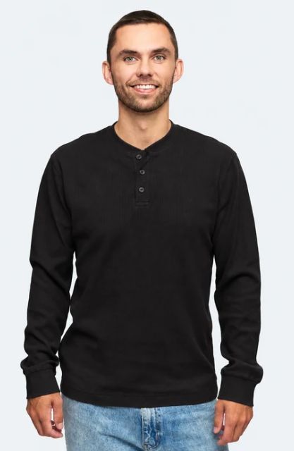 Switcher Herren Langarm Waffle Henley (mit Knöpfen) Shirt Sébastien Switcher Herren Langarm Waffle Henley (mit Knöpfen) Shirt Sébastien