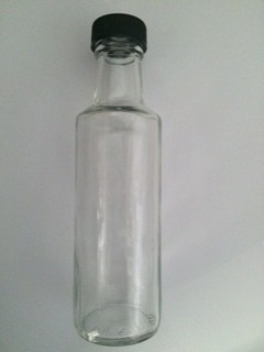 Oil Sauce Round Glass Bottles Dorica 250ml Black 31.5mm TE Caps