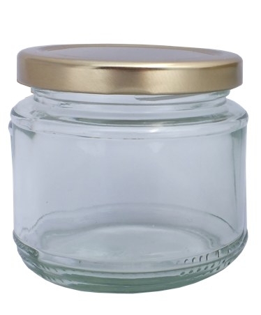 Glass Jars Squat Round Salsa 200ml, Pack Size: Pack of 6 x 200ml Jam/jely/Salsa Squat Jar