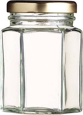 Hexagonal Glass Jars 190ml 8oz