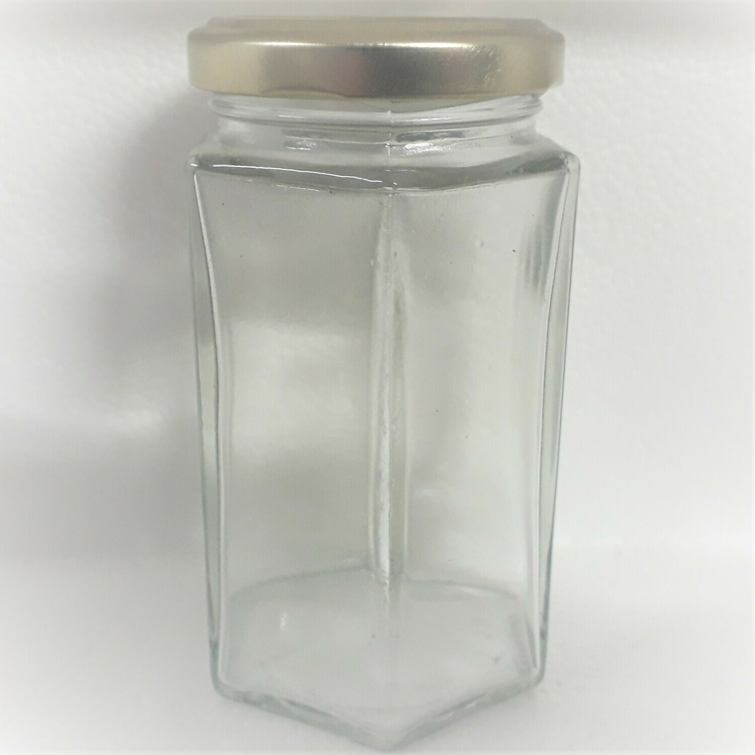 Tall Glass Hexagonal Jar - 180ml