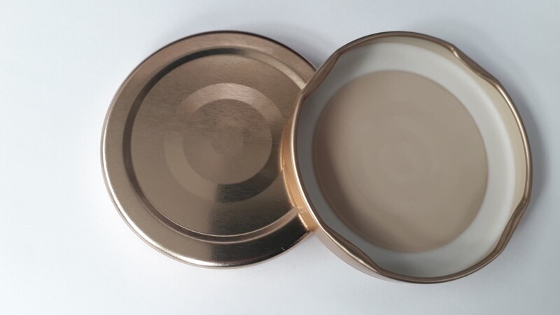 Rose Gold Metal Twist Off Button Lids 63mm