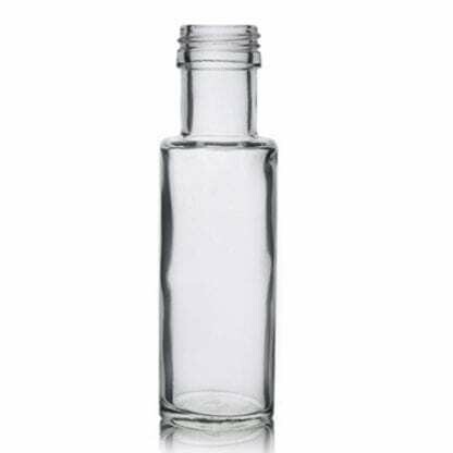 Glass Bottles Clear Round Dorica 100ml with Black 31.5mm T/E Caps