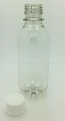 250ml Round Plastic Bottle with 28mm White Cap