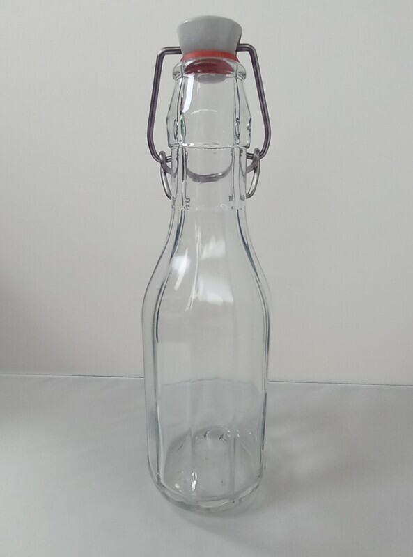 Glass Bottles Facetted 250ml with Ceramic Swing Stoppers/Flip Tops