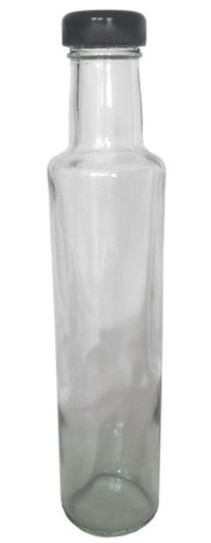 250ml Tall Dressing Oil Bottle with Black Lid