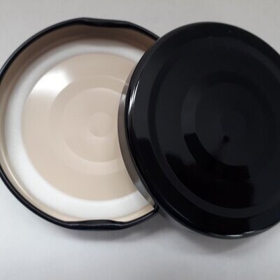 63mm Black Metal Twist Off Button Lids