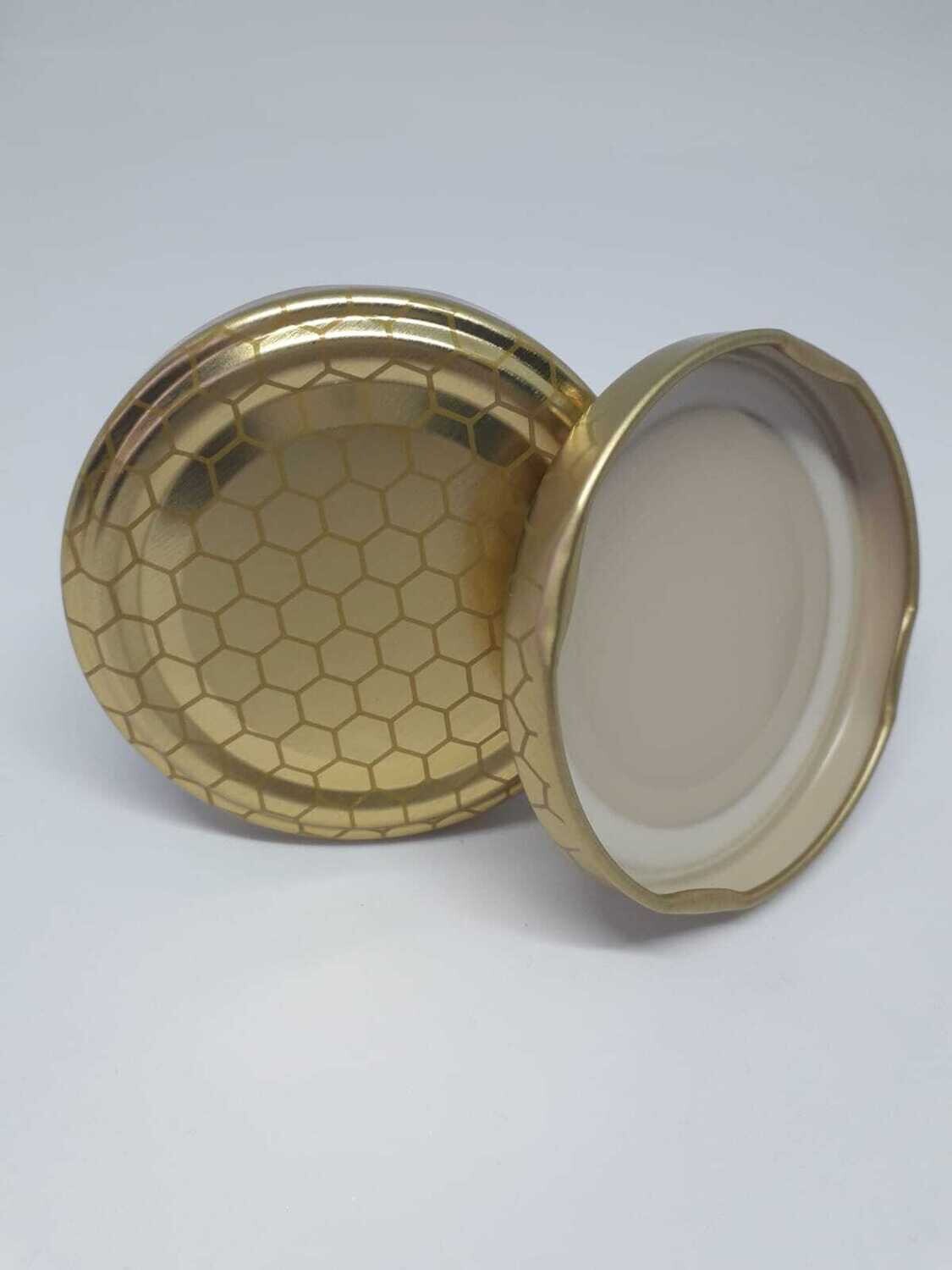 Gold Honeycomb Metal Twist Off Lids 63mm