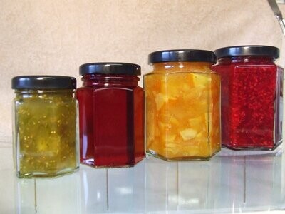 Glass Jars Mixed Pack - 28 x 2oz/55ml Hex, 28 x 4oz/110ml Hex, 28 x 8oz/190ml Hex and 28 x 12oz/280ml Hexagonal jars with lids