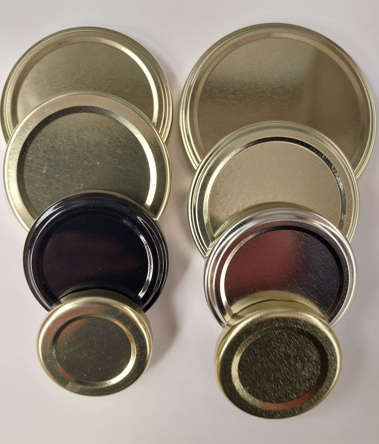 Metal Twist Off Lids - Samples - 8 sizes, Size of Lid: 1 x 43mm Lid