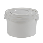 2.5 litre White Plastic Bucket with handle and T/E lid