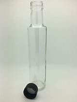 Glass Bottles Clear Round Dorica 500ml with Black 31.5mm TE Caps