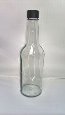 Glass Bottles Hot Sauce 10oz Black 24mm Caps
