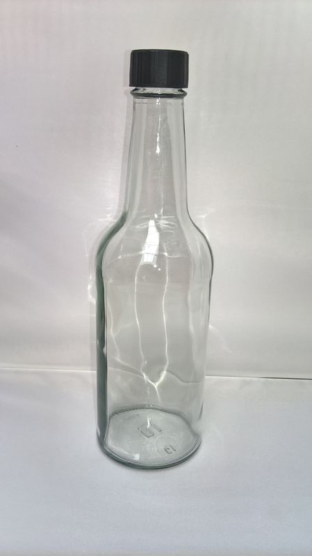 Glass Bottles Hot Sauce 10oz Black 24mm Caps