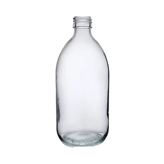 Glass Bottles Clear Round Alpha 500ml
