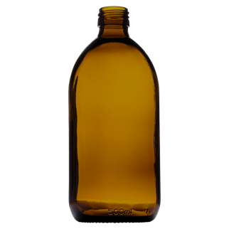 Glass Bottles Amber Round Alpha 500ml