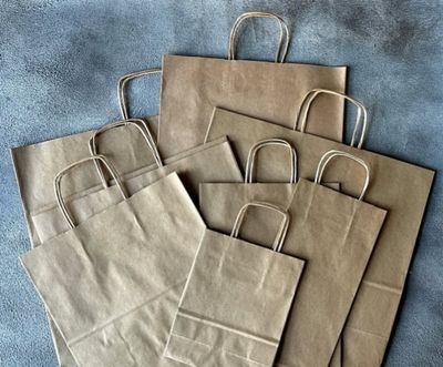 Brown Paper Recyclable Twisted Handles Gift Bags