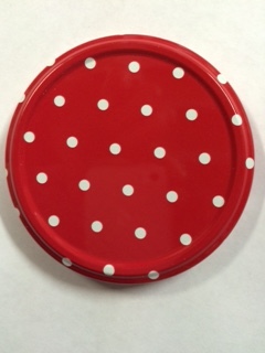Red &amp; White Spotty Metal Twist Off Lids