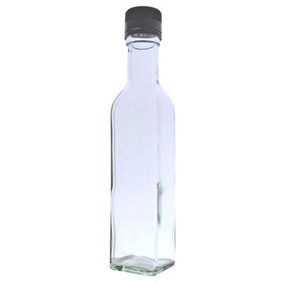 Square Glass Oil Sauce Bottles Marasca 250ml Black 31.5mm TE Caps