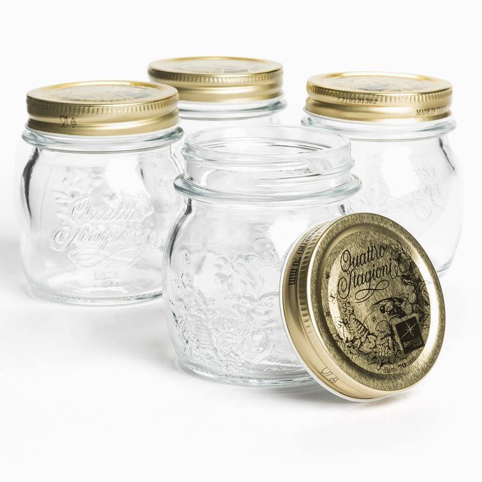 Quattro Stagioni Vasco Jar with Gold Lids x 4 150ml Jars