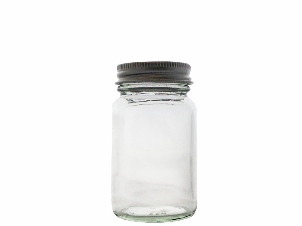 Vintage Style Clear Glass Jars with Cap 2oz 60ml