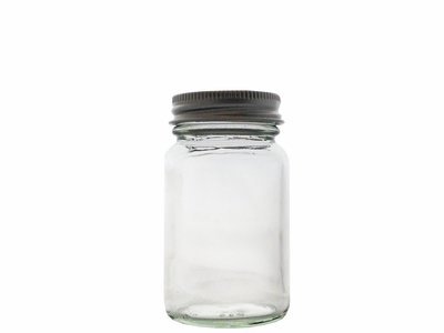 Vintage Style Glass Jar with Silver Cap - 2oz 60ml