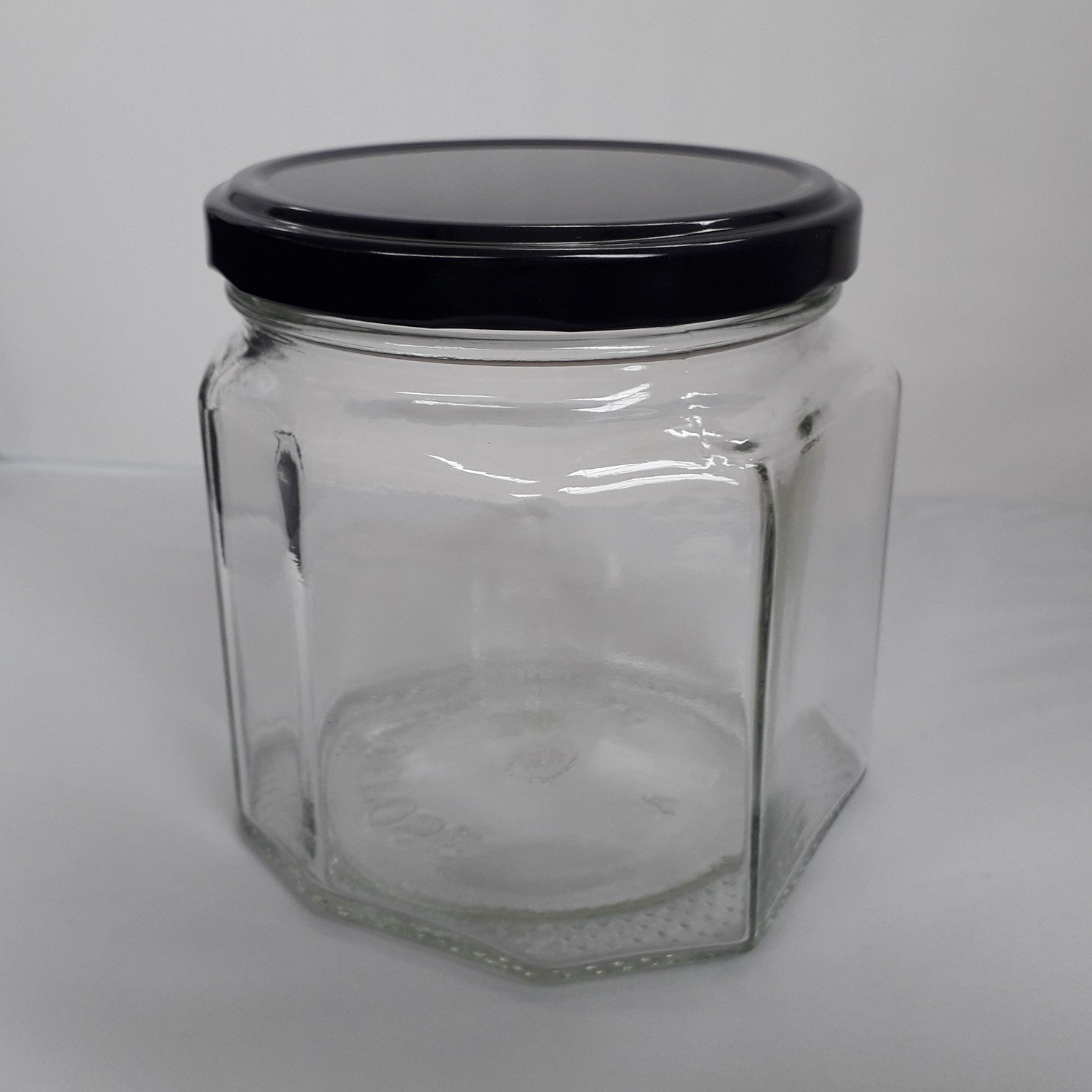 440ml Hexagonal Jar with Flat Back