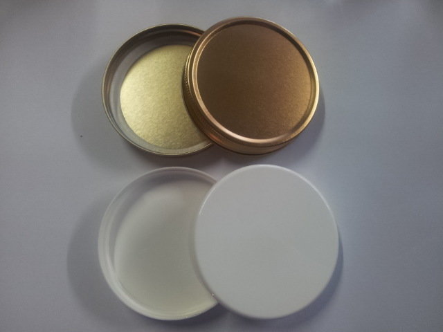 Gold (Metal) or White (Plastic) screw thread lids for 1lb Honey Jars 70mm