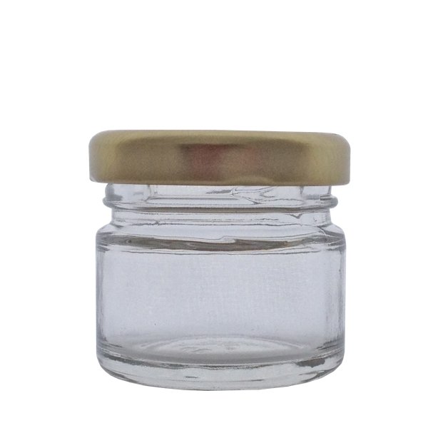 Glass Jars Mini Wedding Favour 28ml 1oz, Pack size: Pack of 6 x 1oz Jam Marmalade Honey Mini Round Jar