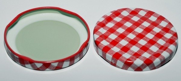 Red Gingham Metal Twist Off Lids