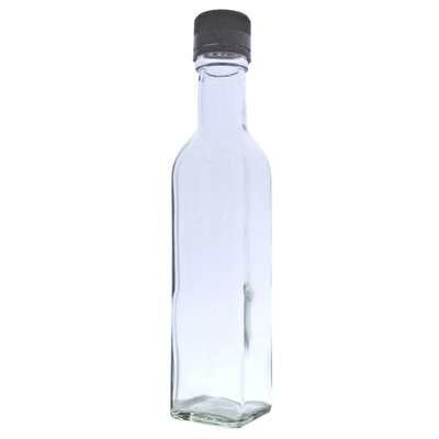 Glass Bottles Square 250ml Oil Sauce Marasca Bottles with Black 31.5mm TE Caps