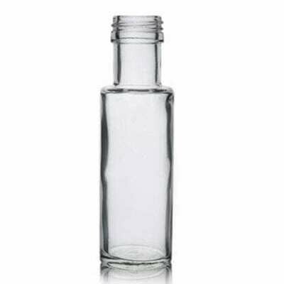 Glass Bottles Clear Round Dorica 100ml with Black 31.5mm T/E Caps