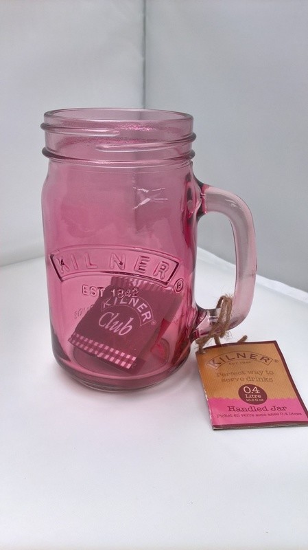 0.4ltr Kilner Pink Handled Drinking Jars
