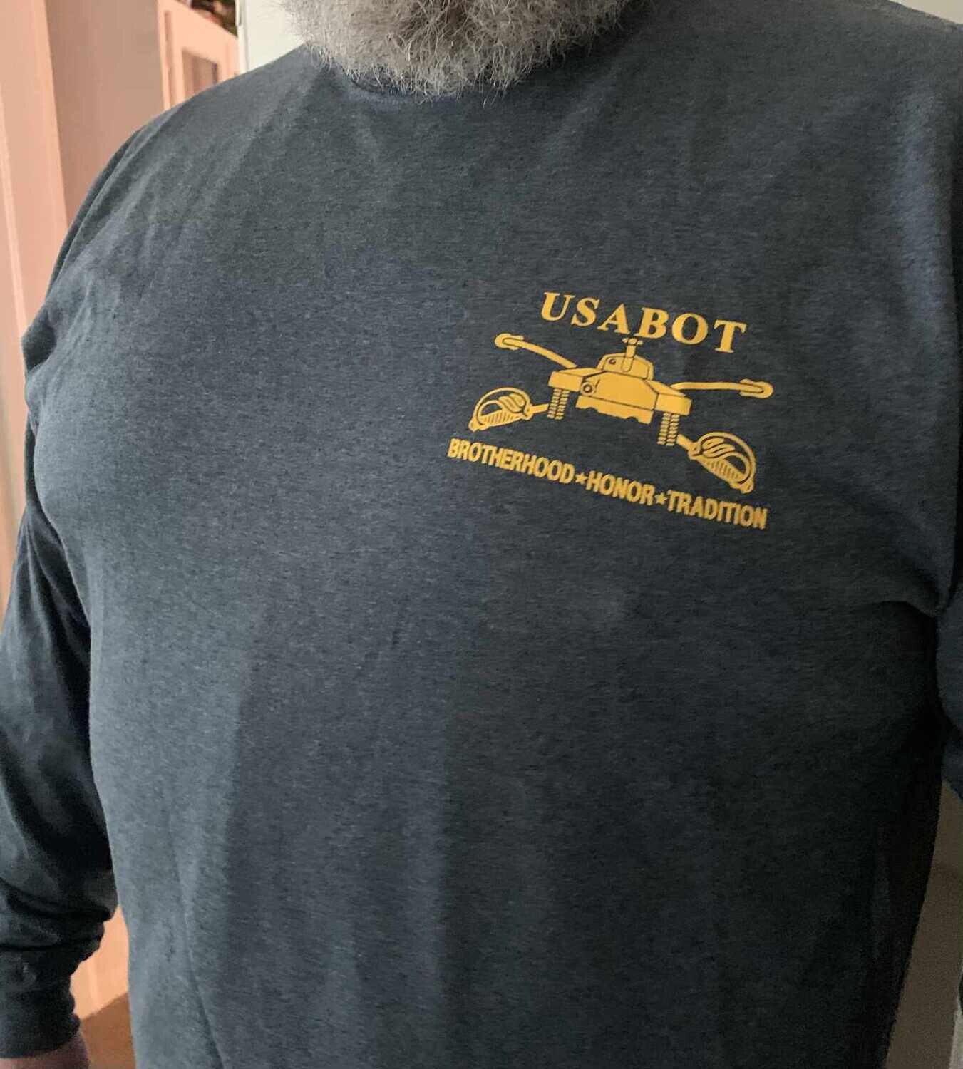 T-shirt, USABOT, Grey, Long Sleeve, 5XL