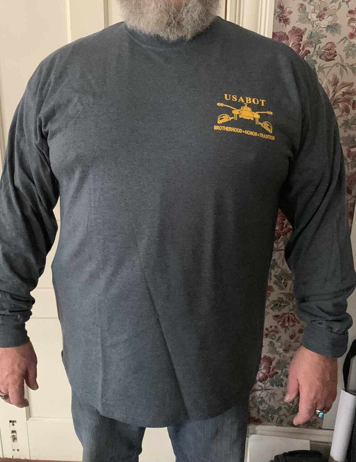 T-shirt, USABOT, Grey, Long Sleeve, 5XL