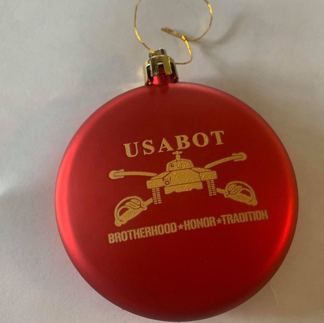 Ornament, USABOT, Flat, Round, Shatterproof