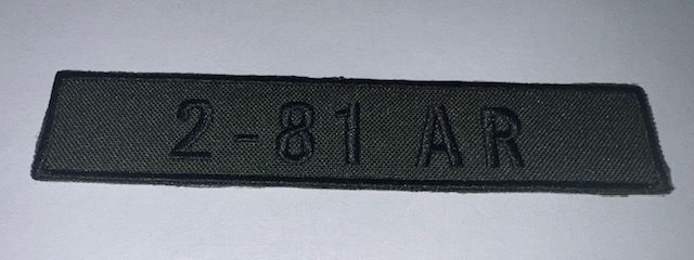 Name Tape, 2-81 Armor OD GREEN