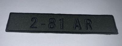 Name Tape, 2-81 Armor OD GREEN
