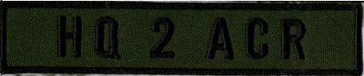 Name Tape, 2 ACR, HQ OD GREEN