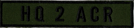 Name Tape, 2 ACR, HQ OD GREEN