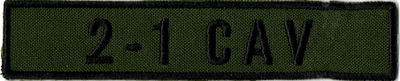 Name Tape, 2-1 CAV OD GREEN