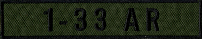 Name Tape, 1-33 Armor OD GREEN