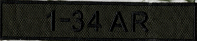 Name Tape, 1-34 Armor OD GREEN