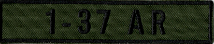 Name Tape, 1-37 Armor OD GREEN