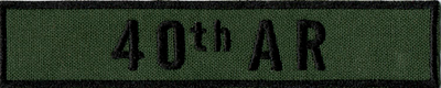 Name Tape, 40th Armor OD GREEN